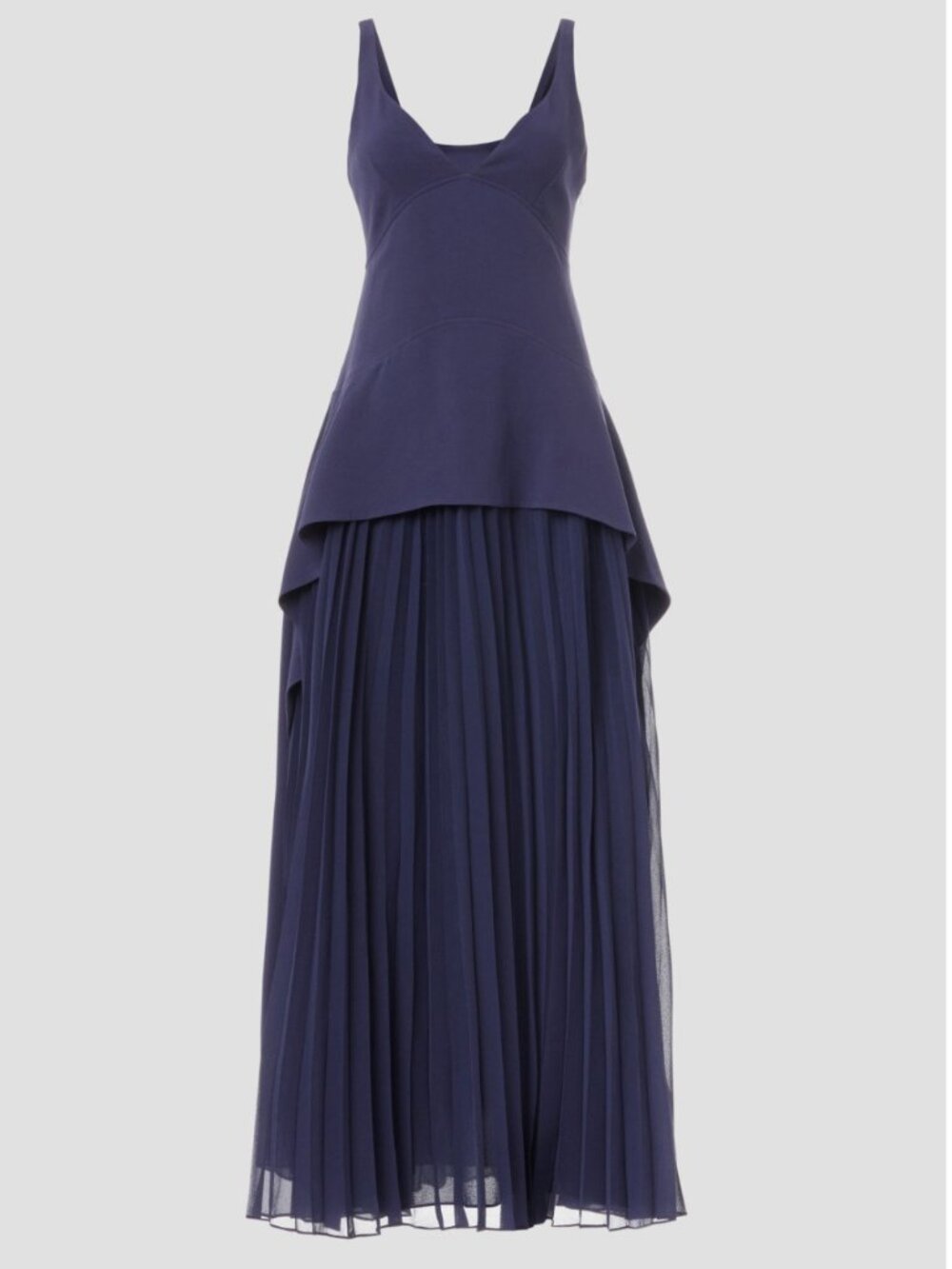 Simkhai Sequoia Elegant Navy High-Low Evening Dress with V-Neck